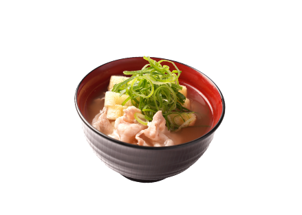 薄切りバラ肉の味噌汁